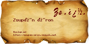 Zsupán Áron névjegykártya