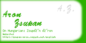 aron zsupan business card